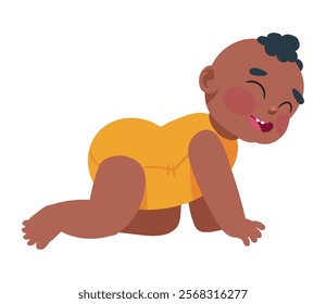 afro baby character isolated design