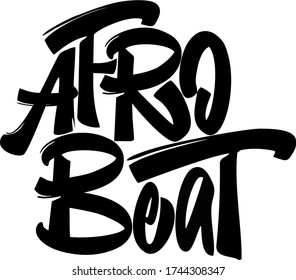 Afro Beat isolated text. Hand lettering illustration made in modern grunge calligraphy style.