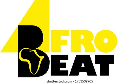 Afro Beat isolated text. Hand lettering illustration made in stylised capital letters. Good as event logo template, print for poster, t shirt, advertisement.