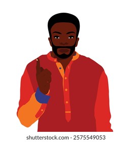 Afro black man in elegant art style vector