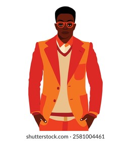 Afro black man in elegant art style vector