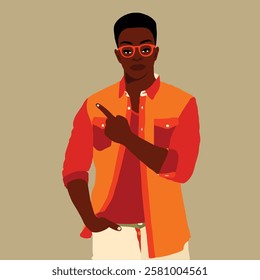 Afro black man in elegant art style vector