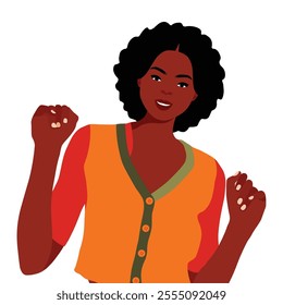 Afro black woman in elegant art style vector