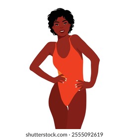 Afro black woman in elegant art style vector