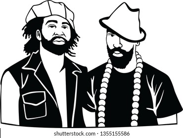 afro boys vector black