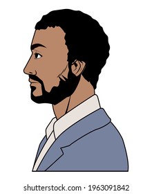 afro businessman popart style character