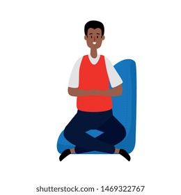 afro businessman seated in the sofa