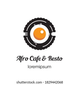 Afro Cafe logo symbol or icon template design 