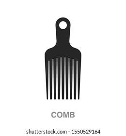 Afro comb flat icon on white transparent background. You can be used afro comb icon for several purposes.