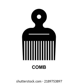 Afro comb icon isolated on white background vector illustration.