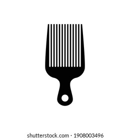 afro comb icon on white background