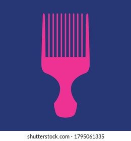 ilustración afro comb detangle vector de fondo rosa y azul aislado 