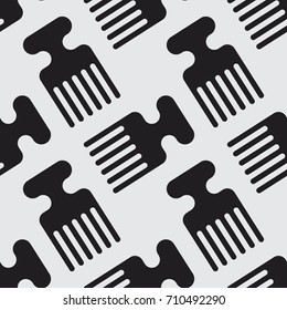 Afro comb vector illustration seamless pattern. Stylish texture background for print, textile, web, or any  use. 