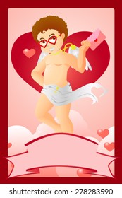 Afro Cupid Holding a Love Letter