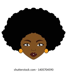 Afro curly girl decoration for T-shirt