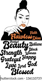 Afro diva vector, Nails