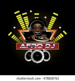 Afro DJ Music Sign Symbol Logo Icon