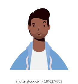 afro ethnic man character icon vector illustration design