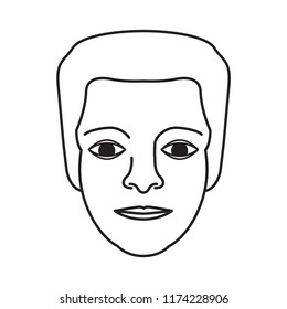 afro face icon, Vector illustration