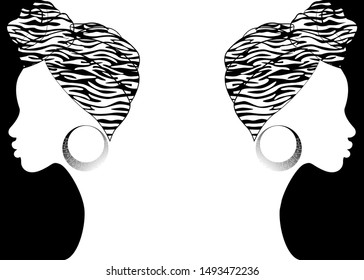 Afro fashion Background. Hairstyle concept with beautiful girls, black women vector silhouette. Design concept for beauty salons, spa, template brochure, cosmetics, fashion and beauty industry