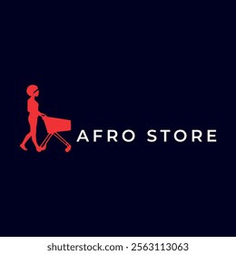 afro fashion store logo design vector