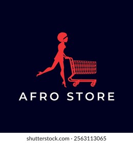 afro fashion store logo design vector