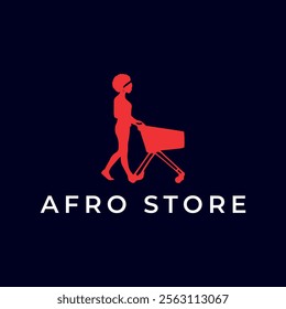 afro fashion store logo design vector