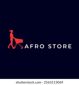 afro fashion store logo design vector