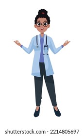 afro female professional doctor character