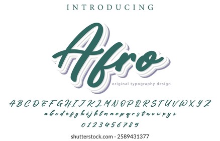 Afro Font Stylish brush painted an uppercase vector letters, alphabet, typeface