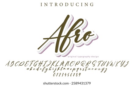 Afro Font Stylish brush painted an uppercase vector letters, alphabet, typeface