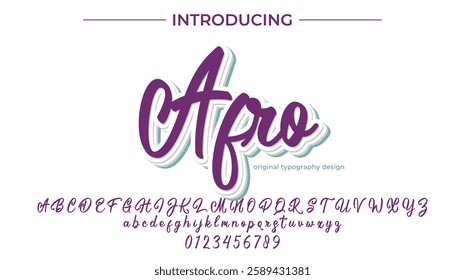 Afro Font Stylish brush painted an uppercase vector letters, alphabet, typeface