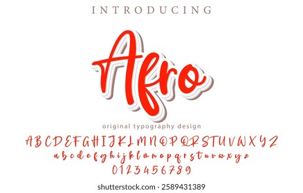 Afro Font Stylish brush painted an uppercase vector letters, alphabet, typeface