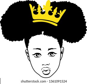 Afro girl with crown vector