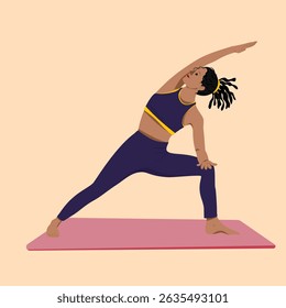 Afro Girl Dreadlocks Yoga Side Angle Pose Strength Balance Outdoors

This empowering yoga pose showcases strength, flexibility, and balance while celebrating diversity and self-acceptance. 
