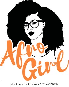 Afro girl with glasses