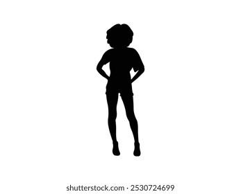 Vetor de ícone Afro Girl. Afro Girl Silhouette isolado fundo branco. Ilustração de vetor