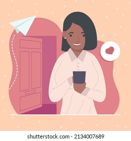 Afro-Mädchen mit Smartphone-Mobiltechnologie