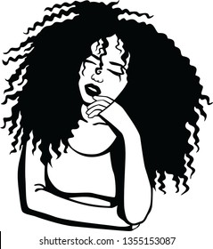 afro girls vector black