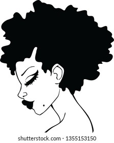 afro girls vector black