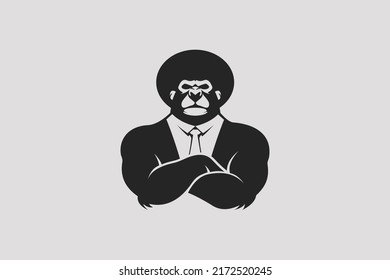 Afro Gorilla In Black Suit