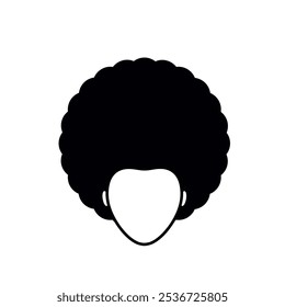 Ícone de cabelo afro isolado no fundo branco.