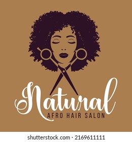 Afro hair salon logo template