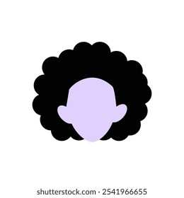 Peinado Afro En Ilustración vectorial Plana Que Simboliza El Patrimonio Africano, El Estilo Y La Belleza Natural, Aislado Sobre Fondo Blanco