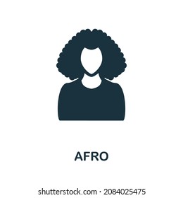 Afro hairstyle icon. Monochrome sign from hairdresser collection. Creative Afro hairstyle icon illustration for web design, infographics and more