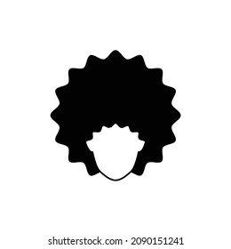 afro hairstyle logo design vector illustration