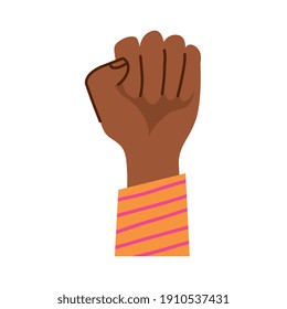 afro hand fist protesting icon vector illustration design