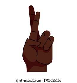 afro hand human easy symbol gesture icon vector illustration design