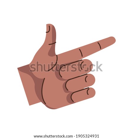 afro hand human gun symbol gesture icon vector illustration design