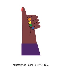 afro hand with lbtbq nails icon